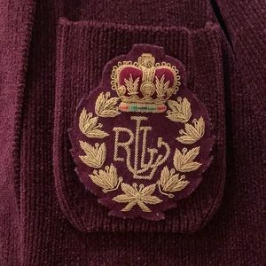 Vintage Ralph Lauren Crested Jacket Sweater Blazer Size L/XL • EUC!